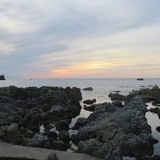 夕景時間には七浦海岸を観光。
