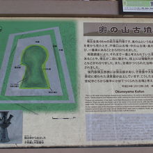 古墳の前の説明板