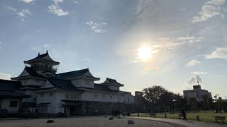 綺麗で整備された公園と郷土博物館