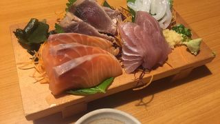 野菜盛りと刺身盛りを飲み放題で！