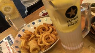 成増駅:大画面と沖縄料理