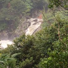 豪雨の中の滝