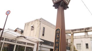 いまは一角が商店街に。