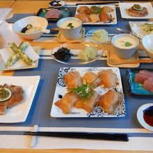 島寿司がメインの夕食