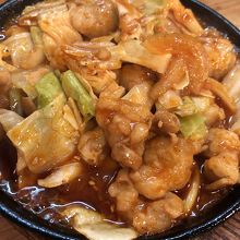 味噌ホルモン炒め