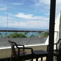 お部屋から海が見えました。