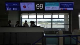 成田～釜山のJALの翼の空の旅
