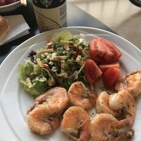 キッチンで作ったガーリックシュリンプ