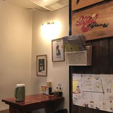 テーブル席の一部