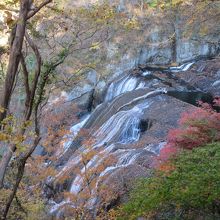 袋田の滝上部と紅葉