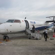 ダッシュ８ーQ400へは歩いてボーディング～