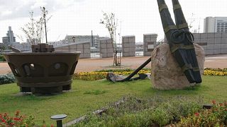 船体の一部を展示