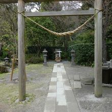 鳥居はおおきい。祠はちいさい。