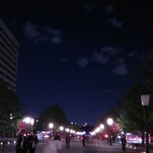皇居側はこんな感じで街灯が結構明るいです