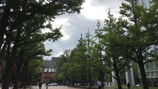 レンガ色の広場