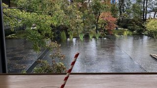 美術館の中にあり、嵐山らしい景色もごちそうです。