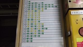 夜は本数が少ない