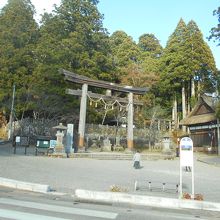 すぐ前にバス停があって、参拝に便利。