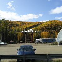 敷地の中にはセスナ機。昔の農耕具等