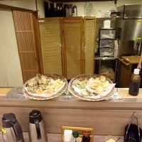 朝食会場です。揚げたての天ぷらがいただけます。