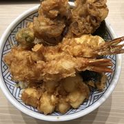 ショッピング後の天丼