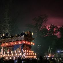 秩父神社　花火と屋台