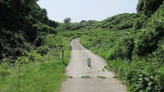 海沿いの丘の上にある城址