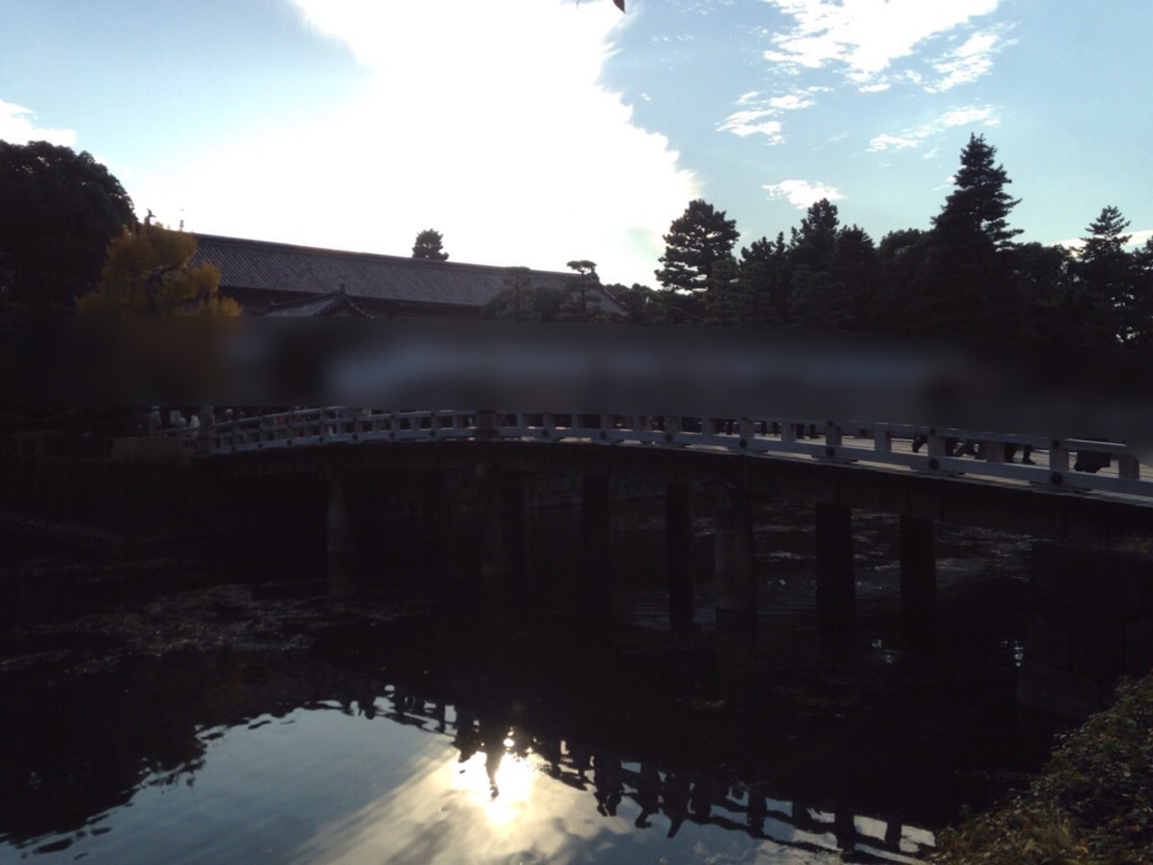 皇居北側の木製の橋