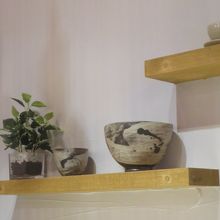 店内に笠間焼が飾られていました