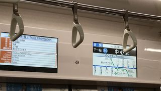 モニターがついた車輌