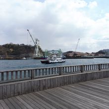 海峡沿いの遊歩道