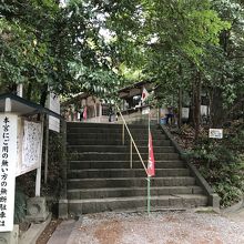 木々が生い茂る森の中にあります。