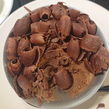 ドングリみたいなパリパリチョコがのったチョコムース