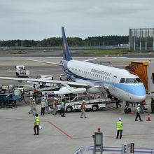 就航初便なので空港職員さんもたくさん見に来ています