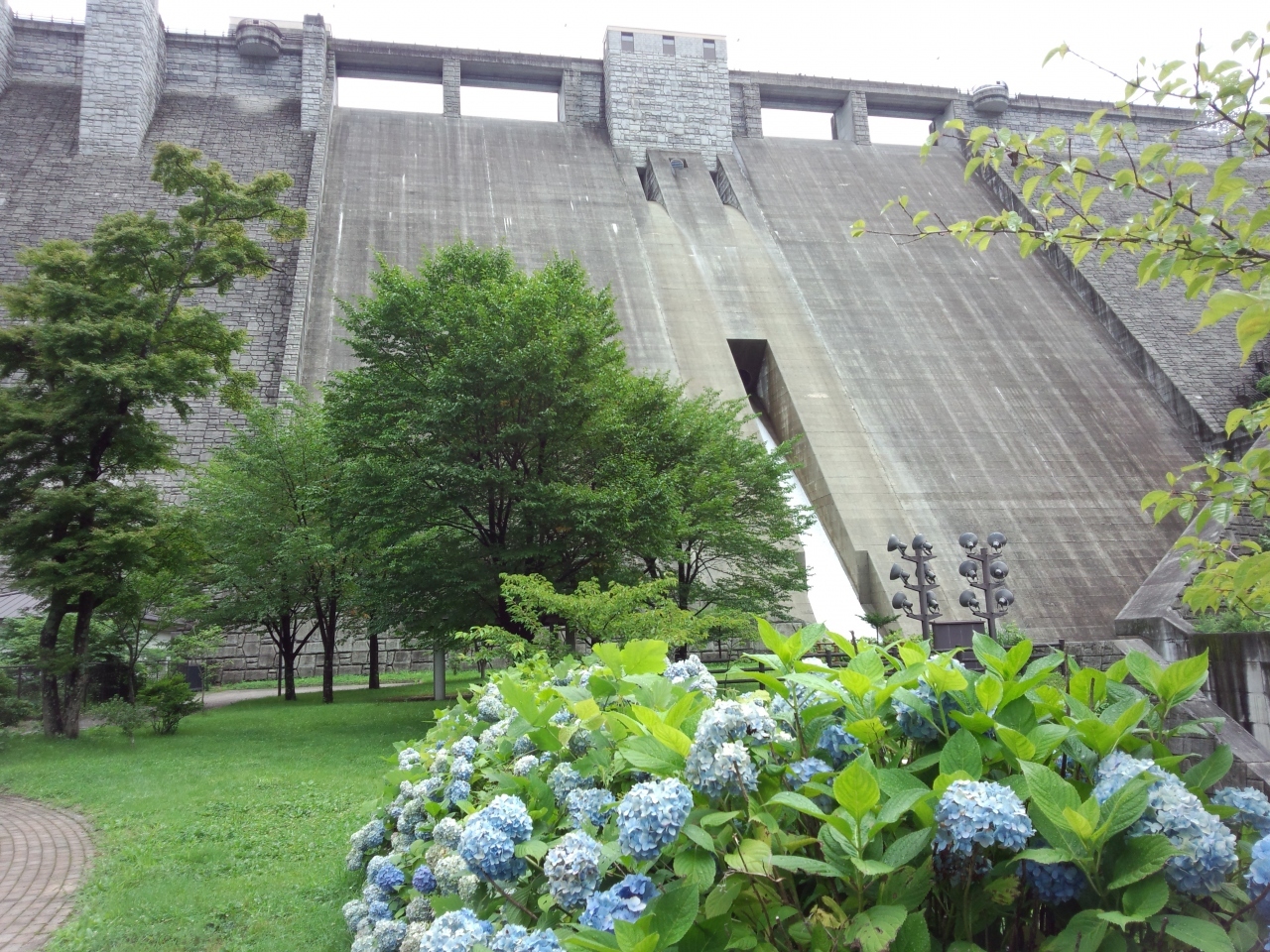 ダム下に公園あります