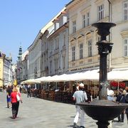 地理的にはかっての同一国のチェコの首都のプラハ迄の距離より、ウイーンやブタペスト迄の距離のほうがはるかに近い位置です。