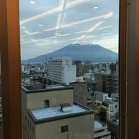 レストランから桜島が見えます