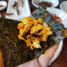 海苔に巻いてもおいしかったです