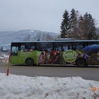 スキー場行のバスがきました