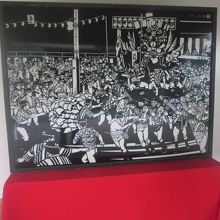 仏殿の脇にひっそりと展示されていた絵画の様子