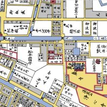 江戸時代の切絵図にも、隅田川沿いに、萬年橋が描かれています。