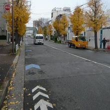 万年橋通りの様子です。路は広いですが、街路樹が空しく見えます