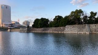 石垣と緑と水面がうまく調和