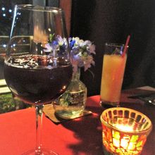 巨峰ジュースと桃ジュース