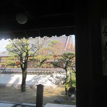 通常はこの門からこの位だけ中の様子を覗くことが出来ます