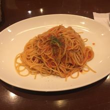 イカとタコのラグートマトソーススパゲッティ