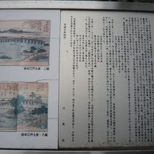 芭蕉庵史蹟展望庭園の入口には、芭蕉庵に関する解説板があります