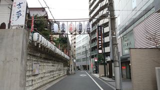 妻恋神社の前の道
