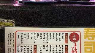 リーズナブルな回転寿司