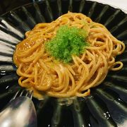 カニ味噌のパスタとチーズケーキが最高です